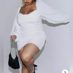 Princess Poly Lillie long Sleeve Mini Dress Curve White Size 18